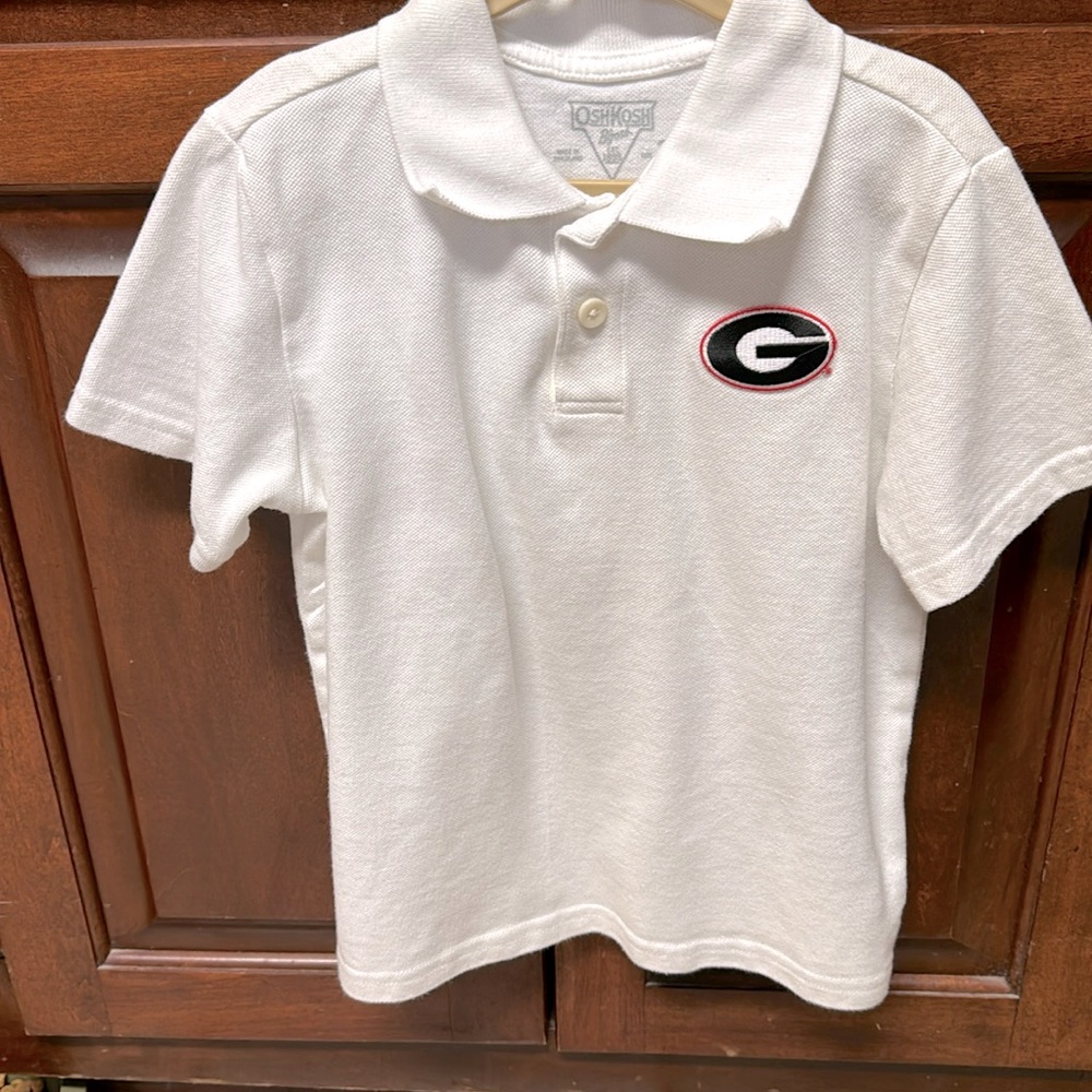 Toddler size 3T, white Georgia bulldog polo shirt
